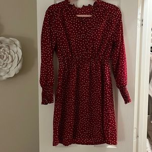Red polka dot dress